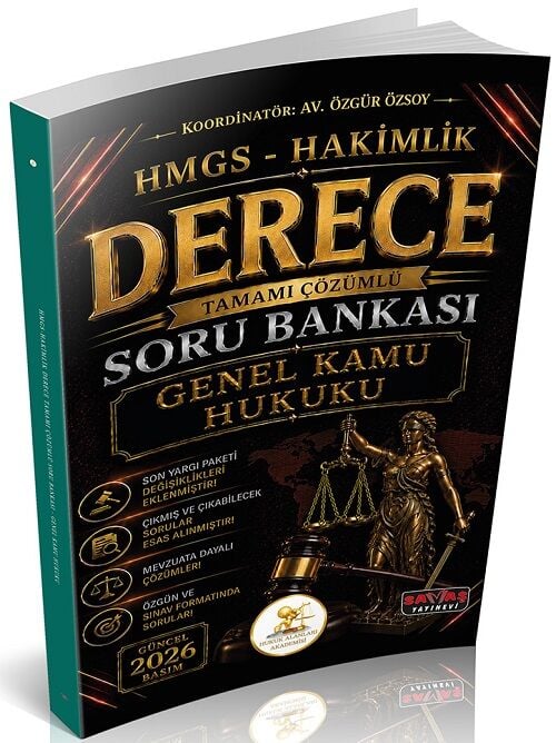 Savaş 2026 HUKAL DERECE HMGS Hakimlik Genel Kamu Hukuku Soru Bankası Çözümlü Savaş Yayınları