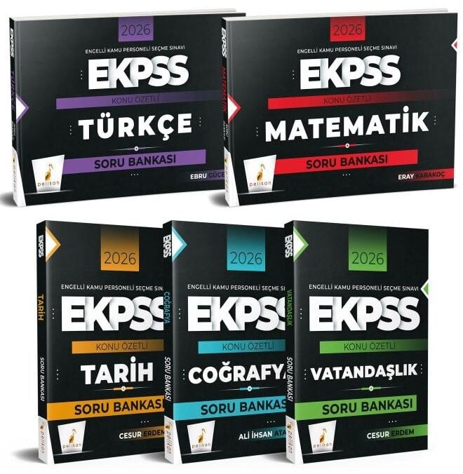 Pelikan 2026 EKPSS Konu Özetli Soru Bankası 5 li Set Pelikan Yayınları