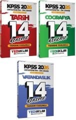 Yediiklim 2026 KPSS Lise Ortaöğretim Ön Lisans Tarih + Coğrafya + Vatandaşlık 42 Deneme 3 lü Set Yediiklim Yayınları