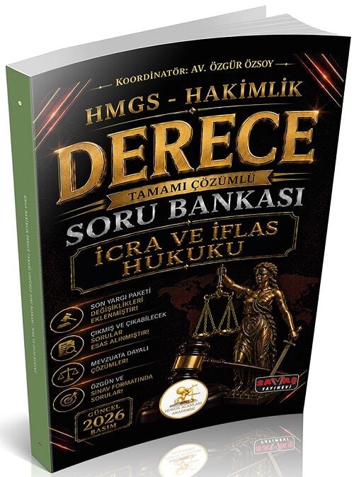 Savaş 2026 HUKAL DERECE HMGS Hakimlik İcra ve İflas Hukuku Soru Bankası Çözümlü Savaş Yayınları