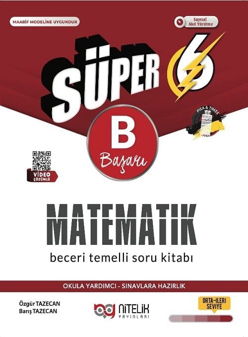 Nitelik 6. Sınıf Matematik Süper B Başarı Soru Kitabı Nitelik Yayınları