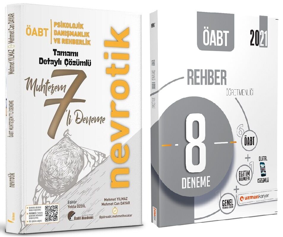 SÜPER FİYAT - Özdil Akademi + Uzman ÖABT Rehberlik Nevrotik 7+8 Deneme 2 li Set Özdil Akademi + Uzman Kariyer Yayınları