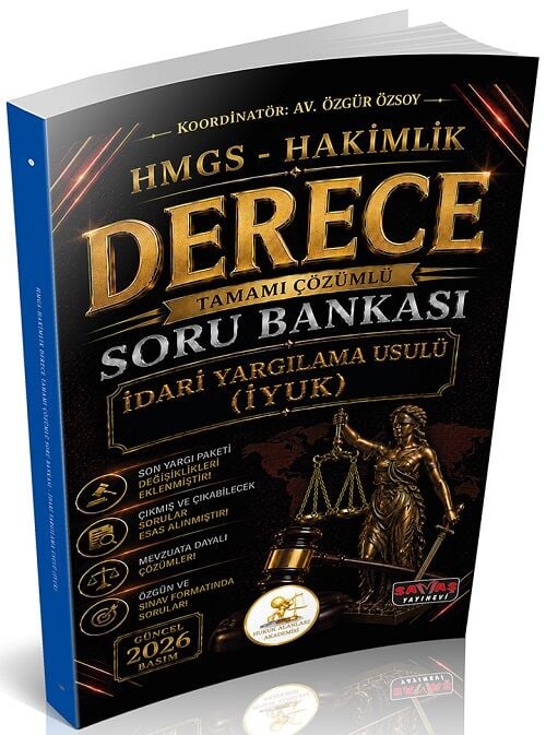 Savaş 2026 HUKAL DERECE HMGS Hakimlik İdari Yargılama Usulü Soru Bankası Çözümlü Savaş Yayınları