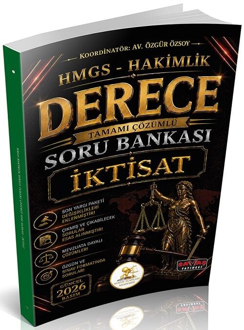Savaş 2026 HUKAL DERECE HMGS Hakimlik İktisat Soru Bankası Çözümlü Savaş Yayınları