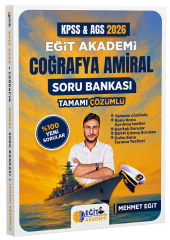 Eğit Akademi 2026 KPSS MEB-AGS Coğrafya Amiral Soru Bankası Çözümlü - Mehmet Eğit Eğit Akademi