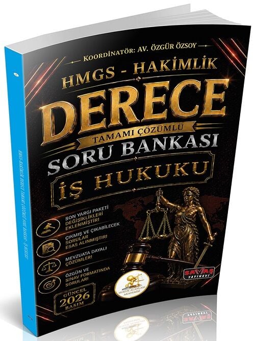 Savaş 2026 HUKAL DERECE HMGS Hakimlik İş Hukuku Soru Bankası Çözümlü Savaş Yayınları