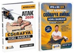SÜPER FİYAT - Eğit Akademi 2026 KPSS MEB-AGS Haritalarla Atak + Amiral Coğrafya Soru Bankası 2 li Set - Mehmet Eğit Eğit Akademi
