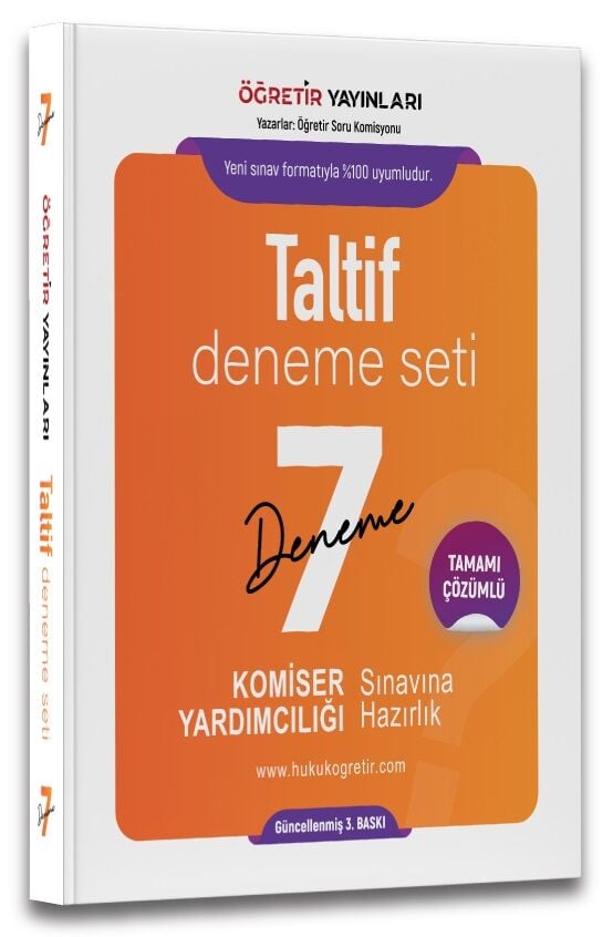 Öğretir TALTİF PAEM Komiser Yardımcılığı 7 Deneme Çözümlü Öğretir Yayınları