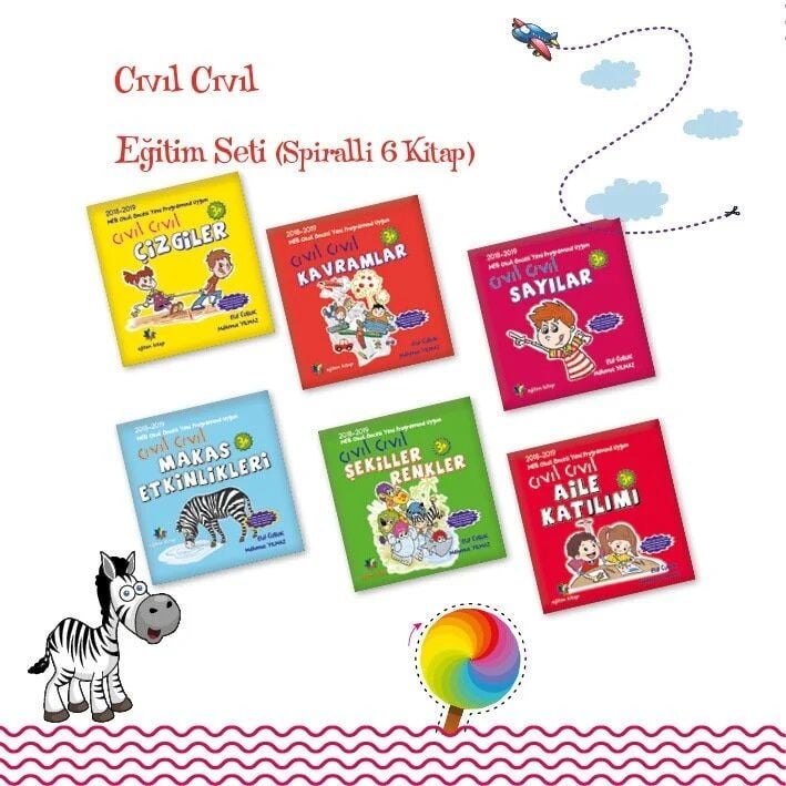 Eğiten Kitap Cıvıl Cıvıl Eğitim 6 Kitap Set 3 Yaş - Elif Çubuk, Mahmut Yılmaz Eğiten Kitap