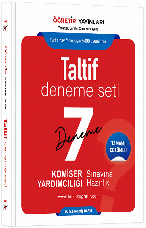 Öğretir TALTİF PAEM Komiser Yardımcılığı 7 Deneme Çözümlü Öğretir Yayınları