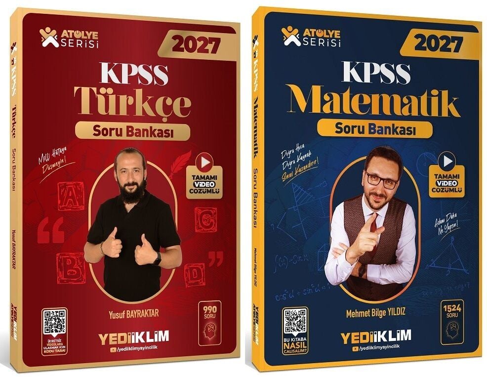 Yediiklim 2027 KPSS Türkçe + Matematik Atölye Soru Bankası 2 li Set Yediiklim Yayınları