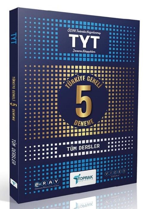 Toprak YKS TYT Tüm Dersler E-RAY 5 Deneme Toprak Yayıncılık
