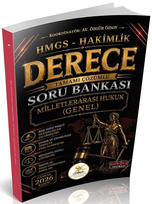 Savaş 2026 HUKAL DERECE HMGS Hakimlik Milletlerarası Genel Hukuk Soru Bankası Çözümlü Savaş Yayınları