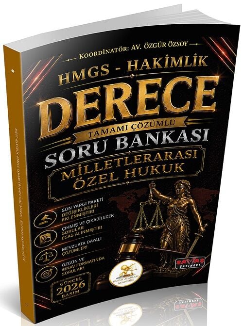 Savaş 2026 HUKAL DERECE HMGS Hakimlik Milletlerarası Özel Hukuk Soru Bankası Çözümlü Savaş Yayınları
