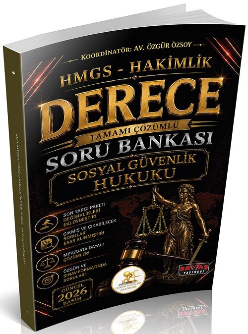 Savaş 2026 HUKAL DERECE HMGS Hakimlik Sosyal Güvenlik Hukuku Soru Bankası Çözümlü Savaş Yayınları