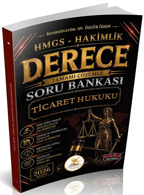 Savaş 2026 HUKAL DERECE HMGS Hakimlik Ticaret Hukuku Soru Bankası Çözümlü Savaş Yayınları