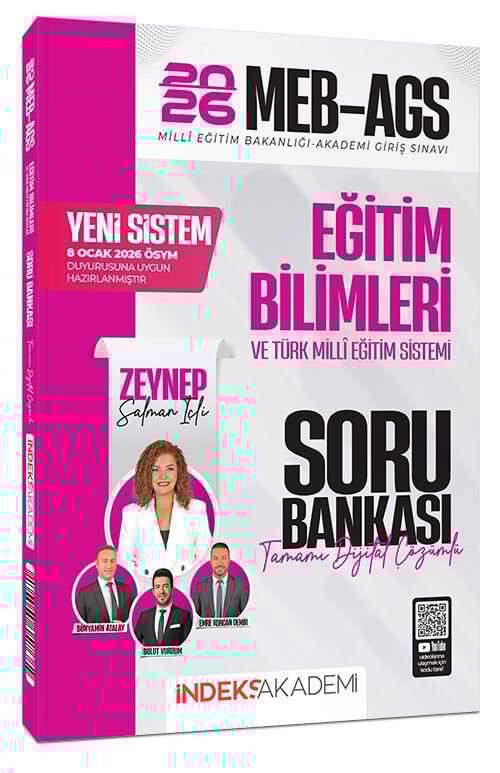 YENİ AGS - İndeks Akademi 2026 MEB-AGS Eğitim Bilimleri ve Türk Milli Eğitim Sistemi Soru Bankası Çözümlü - Zeynep Salman İçli İndeks Akademi Yayıncılık