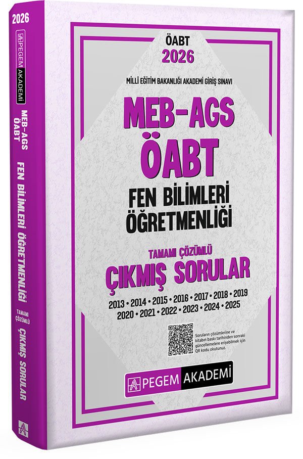 SÜPER FİYAT - Pegem 2026 ÖABT MEB-AGS Fen Bilimleri Öğretmenliği Çıkmış Sorular Çözümlü Pegem Akademi Yayınları