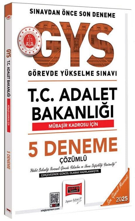Yargı 2025 GYS Adalet Bakanlığı Mübaşir 5 Deneme Çözümlü Görevde Yükselme Yargı Yayınları