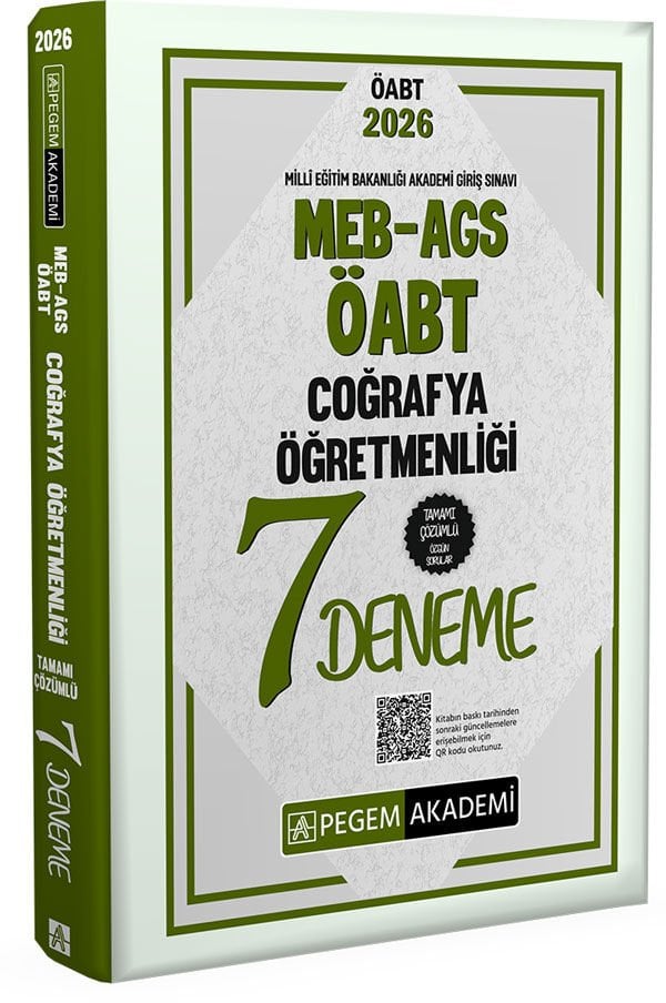 SÜPER FİYAT - Pegem 2026 ÖABT MEB-AGS Coğrafya Öğretmenliği 7 Deneme Çözümlü Pegem Akademi Yayınları