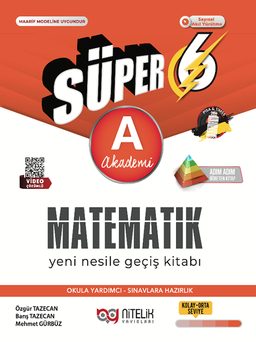 Nitelik 6. Sınıf Matematik Süper A Akademi Soru Kitabı Nitelik Yayınları