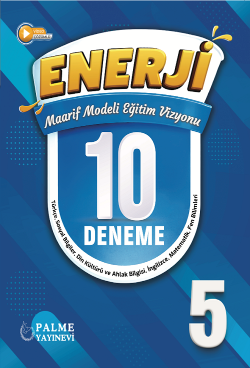 Palme 5. Sınıf Tüm Dersler Enerji Maarif Model Eğitim Vizyonu 10 Deneme Çözümlü Palme Yayınları