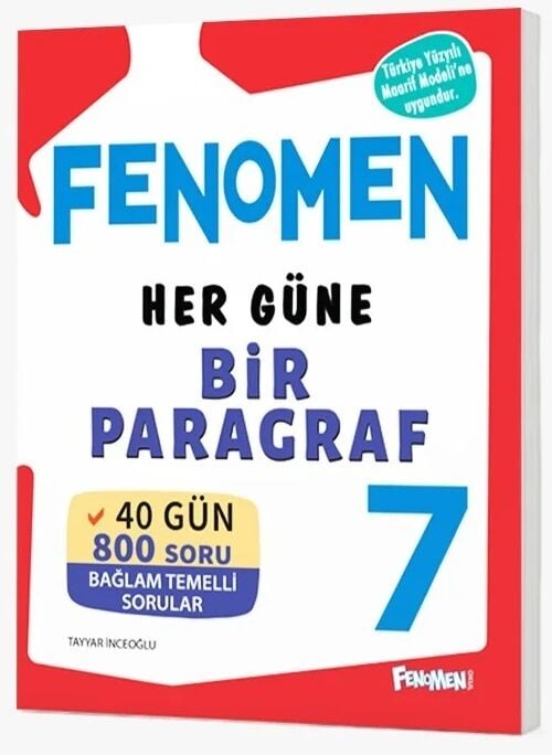 Fenomen Okul 7. Sınıf Her Gün Bir Paragraf Fenomen Maarif Modeli Soru Bankası Fenomen Okul Yayınları
