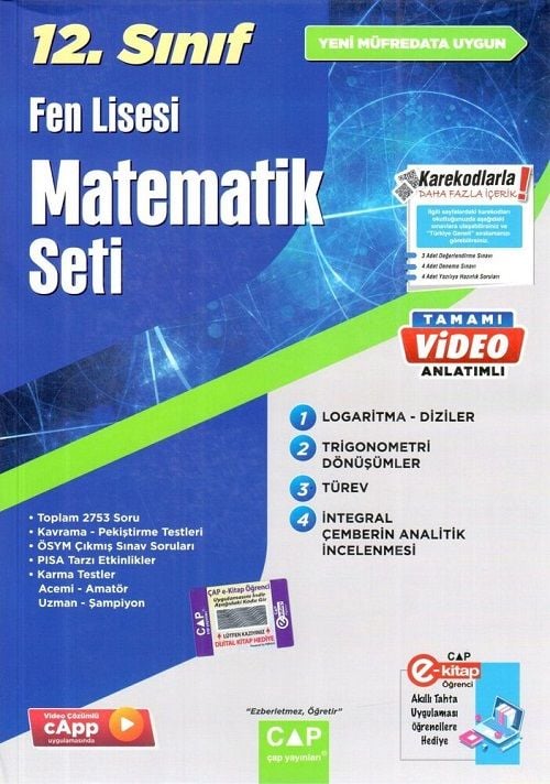 Çap Yayınları 12. Sınıf Fen Lisesi Matematik Seti Çap Yayınları