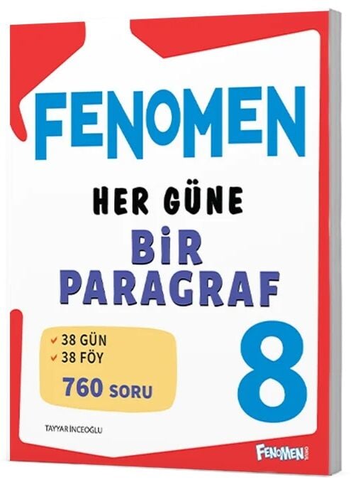 Fenomen Okul 8. Sınıf Her Gün Bir Paragraf Fenomen Maarif Modeli Soru Bankası Fenomen Okul Yayınları