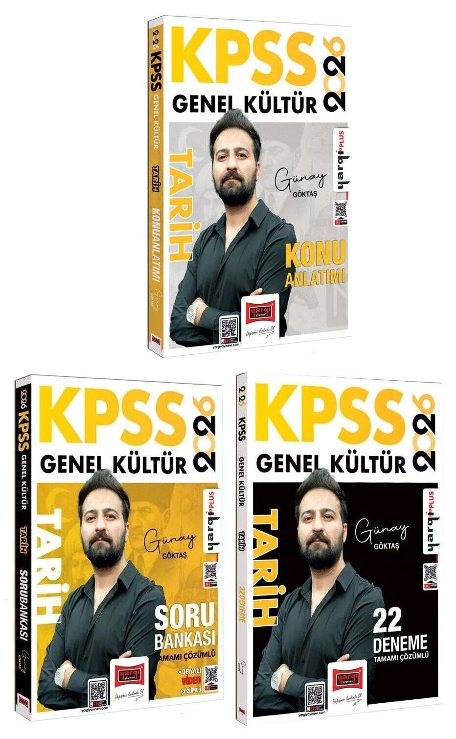 Yargı 2026 KPSS Tarih Konu + Soru Bankası + 22 Deneme 3 lü Set - Günay Göktaş Yargı Yayınları