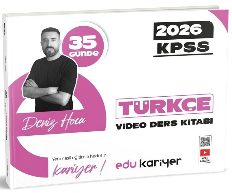EDU Kariyer 2026 KPSS 35 Günde Türkçe Video Ders Notları Kitabı - Deniz Bozkurt EDU Kariyer