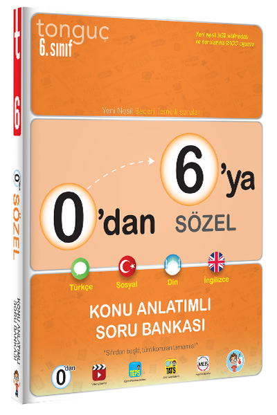 Tonguç 6. Sınıf 0 dan 6 ya Sözel Konu Anlatımlı Soru Bankası Tonguç Akademi
