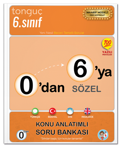 Tonguç 6. Sınıf 0 dan 6 ya Sözel Konu Anlatımlı Soru Bankası Tonguç Akademi