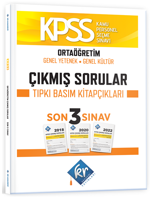 KR Akademi KPSS Lise Ortaöğretim Çıkmış Sorular Son 3 Sınav Tıpkı Basım KR Akademi Yayınları