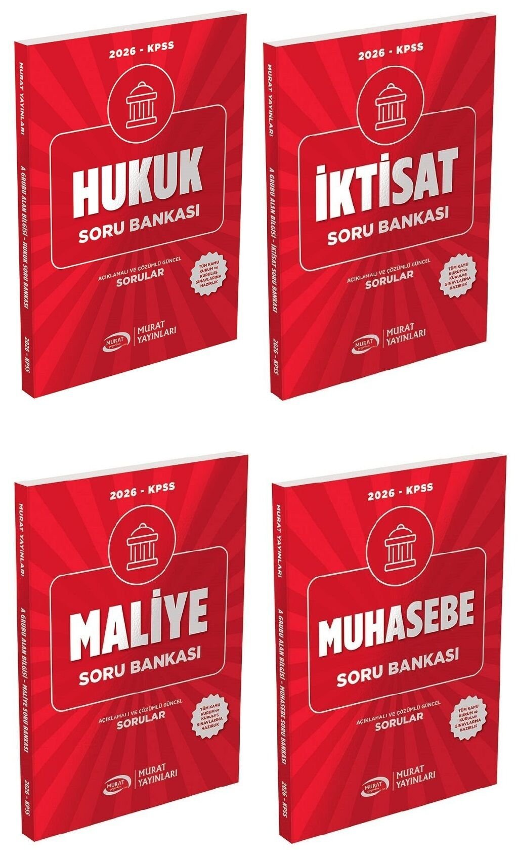 Murat 2026 KPSS A Grubu Hukuk + Muhasebe + İktisat + Maliye Soru Bankası 4 lü Set Murat Yayınları