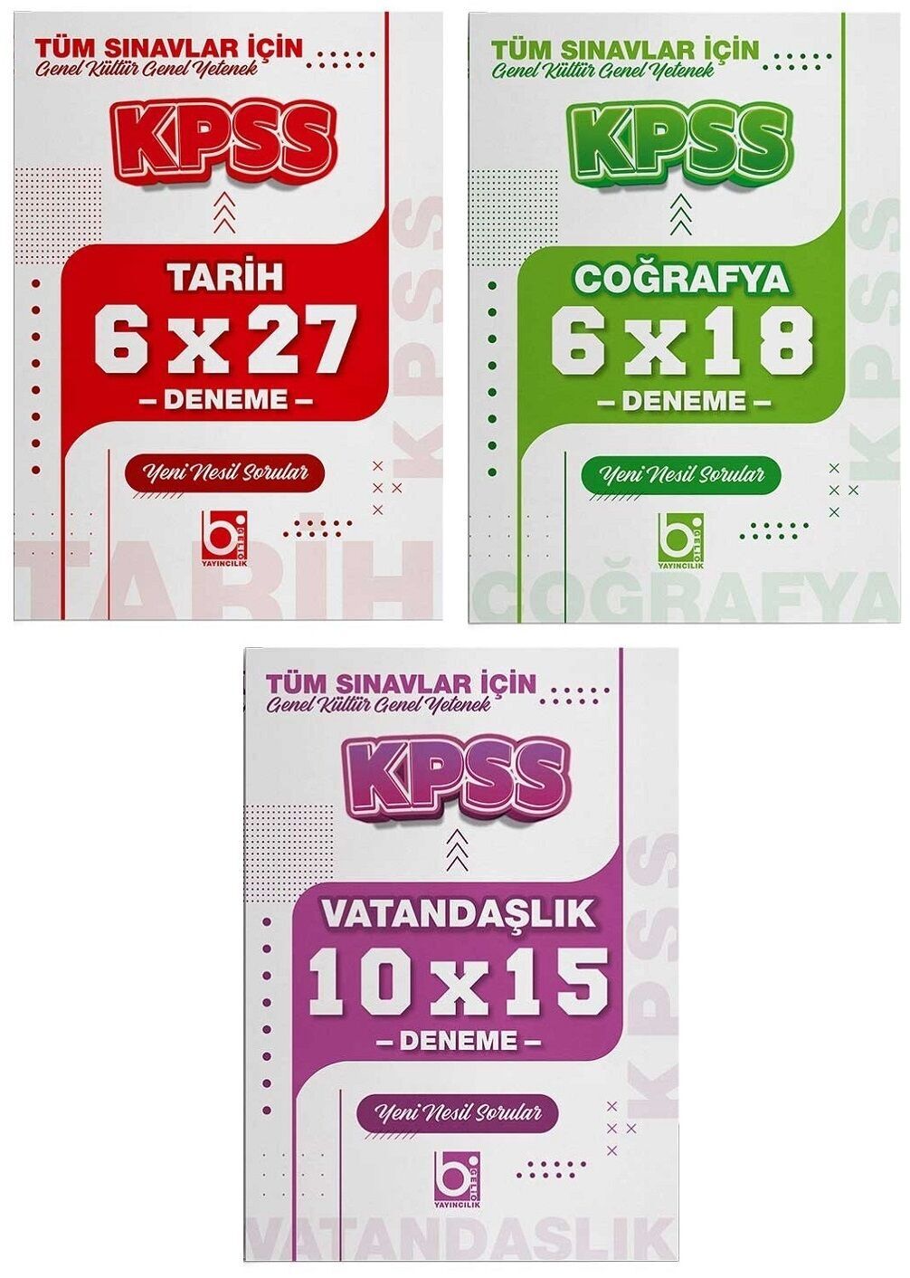 Bigelio 2027 KPSS Tarih + Coğrafya + Vatandaşlık 22 Deneme 3 lü Set Bigelio Yayıncılık