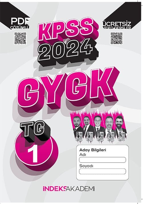 İndeks Akademi 2024 KPSS TG-1 Türkiye Geneli Deneme Genel Yetenek Genel Kültür Çözümlü İndeks Akademi Yayıncılık