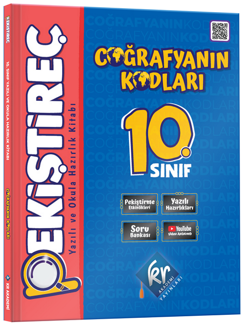 KR Akademi 10. Sınıf Coğrafyanın Kodları Pekiştireç Yazılı ve Okula Hazırlık Kitabı - Yunus Turan KR Akademi Yayınları