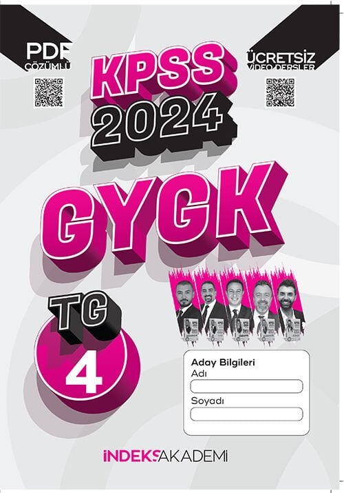 İndeks Akademi 2024 KPSS TG-4 Türkiye Geneli Deneme Genel Yetenek Genel Kültür Çözümlü İndeks Akademi Yayıncılık