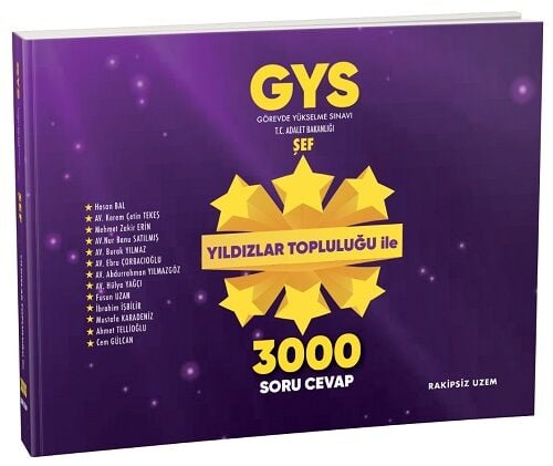 Rakipsiz UZEM GYS Adalet Bakanlığı Şef Yıldızlar Topluluğu ile 3000 Soru Cevap Rakipsiz UZEM