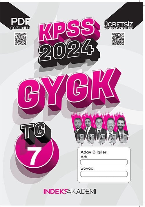 SÜPER FİYAT - İndeks Akademi 2024 KPSS TG-7 Türkiye Geneli Deneme Genel Yetenek Genel Kültür Çözümlü İndeks Akademi Yayıncılık