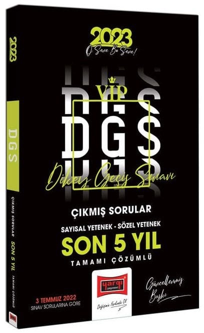 Yargı 2023 DGS VIP Son 5 Yıl Çıkmış Sorular Yargı Yayınları