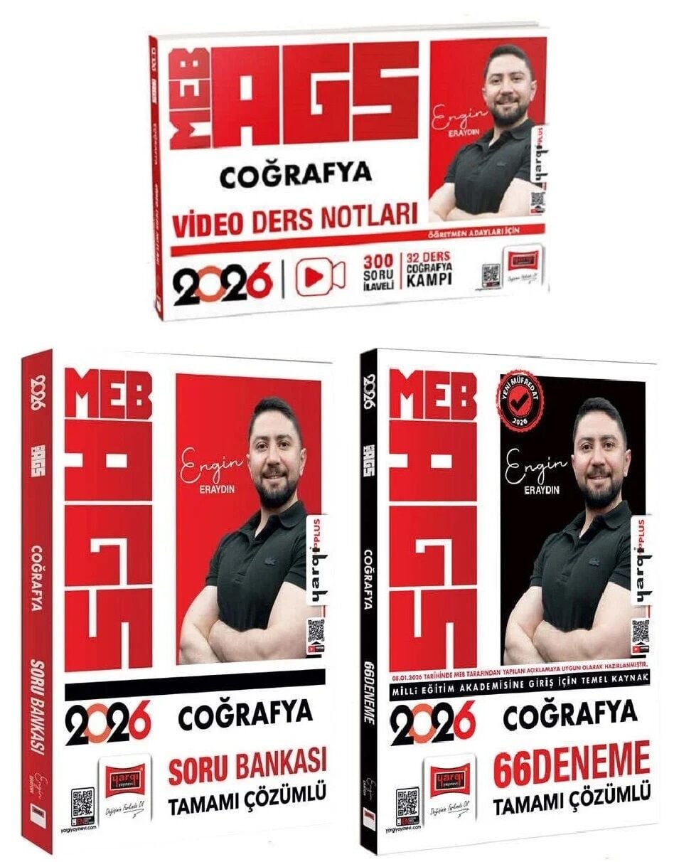 YENİ AGS - Yargı 2026 MEB-AGS Coğrafya Video Ders Notları + Soru Bankası + 66 Deneme 3 lü Set - Engin Eraydın Yargı Yayınları