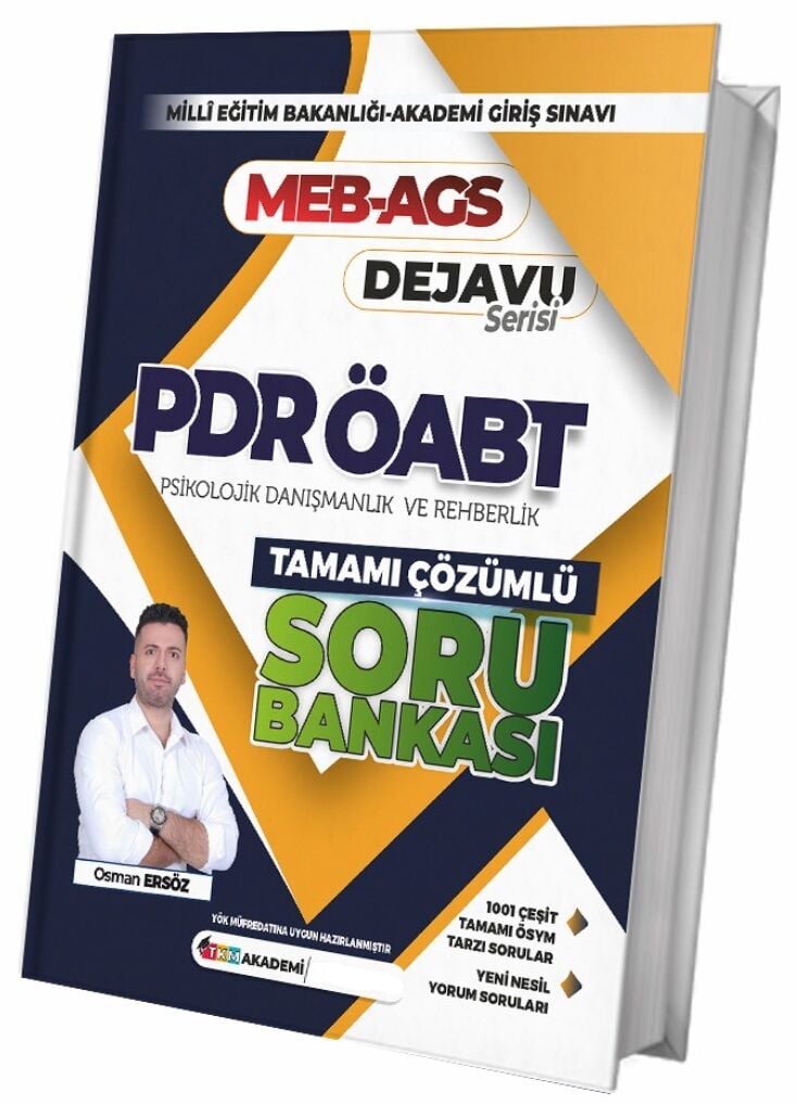 TKM Akademi 2026 ÖABT MEB-AGS Psikolojik Danışmanlık ve Rehberlik DEJAVU Soru Bankası - Osman Ersöz TKM Akademi