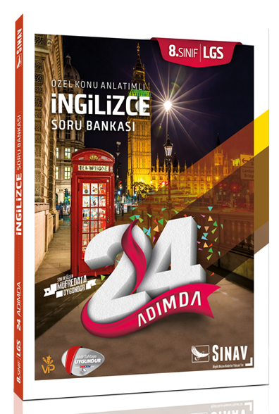 SÜPER FİYAT - Sınav 8. Sınıf LGS 24 Adımda İngilizce Özel Konu Anlatımlı Soru Bankası Sınav Yayınları