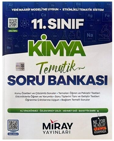 Miray 11. Sınıf Kimya Tematik Maarif Modeli Soru Bankası Çözümlü Miray Yayınları