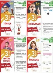 SÜPER FİYAT - Eğitim Dünyası 3. Sınıf Türm Dersler Yaprak Test Çek Kopar 4 lü Set Eğitim Dünyası Yayınları