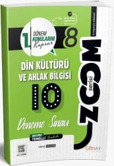 Günay 8. Sınıf 1. Dönem Din Kültürü ve Ahlak Bilgisi Zoom 10 Deneme Günay Yayınları