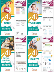 SÜPER FİYAT - Eğitim Dünyası 4. Sınıf Türm Dersler Yaprak Test Çek Kopar 4 lü Set Eğitim Dünyası Yayınları