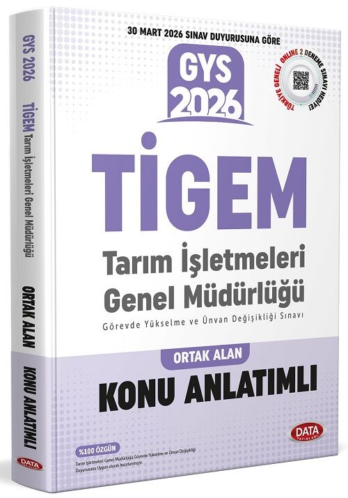 Data 2026 GYS TİGEM Tarım İşletmeleri Genel Müdürlüğü Ortak Alan Konu Anlatımlı Görevde Yükselme Data Yayınları